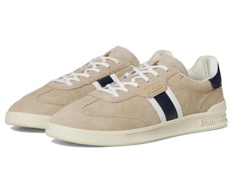 Polo Ralph Lauren Heritage Aera Suede Sneakers Mens Shoes Milkshake/Navy/White : 7.5 D - Medium