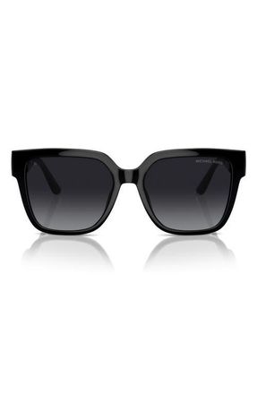 Michael Kors Karlie 54mm Polarized Square Sunglasses in Black /Grey Gradient Polar at Nordstrom