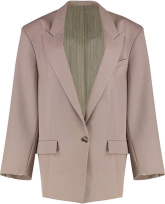 The Attico Blazers, female, Pink, Size: XS Single-breasted Virgin Wool Jacket