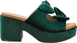 Corkys Footwear Womens Put A Bow On It Velvet Heeled Sandal In Green