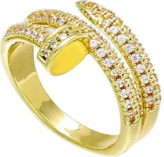 Adornia Adornia 14K Plated Double Wrap Cz Nail Ring