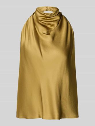 Jake*s Top aus Viskose mit Neckholder und tiefem R&uuml;ckenausschnitt in MESSING, Gr&ouml;&szlig;e 32