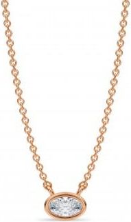 Allurez Oval Lab Diamond Solitaire Pendant Necklace 14K Rose Gold (0.25ct)