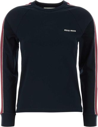 Miu Miu Midnight Blue Cotton T Shirt