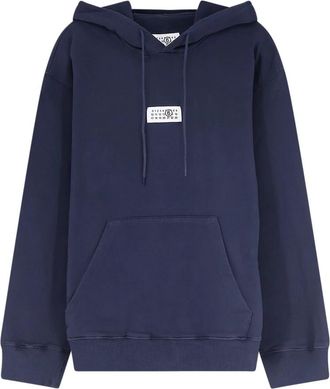 Maison Margiela Logo Hoodie - Heren - Hoodies - Blauw - L - Katoen - Hoodies & sweatvesten