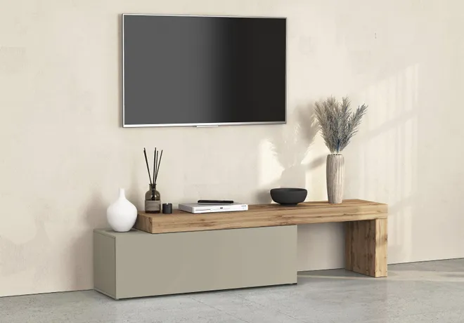 Lowboard &raquo;Chronos TV-Board, T-Schrank&laquo; Breite verstellbar von 180 bis 290 cm, 1 Stk. tlg. Breite 240 cm TV-Board,Lowboard,1 Klappe und ein L-F&ouml;rmiger 