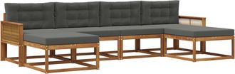 vidaXL Conjunto De Sof&aacute;s De Exterior 6 Uds. Natural Y Antracita Vidaxl