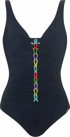 Sunflair Womens Lace Front One Piece In Black/multi