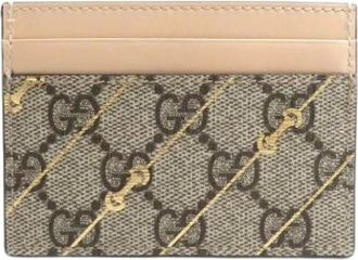 Gucci Pre-owned Wallets, female, Beige, Size: ONE SIZE Pre-owned Business card case