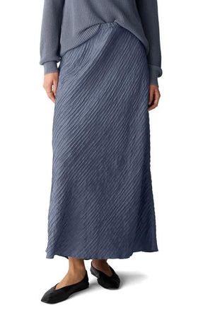 Eileen Fisher Stretch Silk Bias Cut Midi Skirt in Flint at Nordstrom, Size Xx-Small