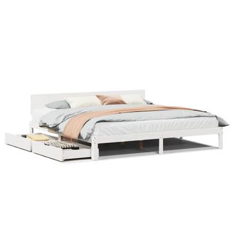 Berkfield Home Bed Frame with Drawers without Mattress White 200x200 cm