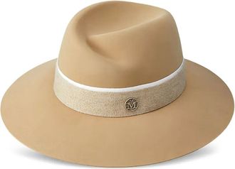 Maison Michel Virginie hoed met lintdetail - Beige