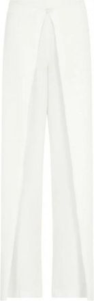 Emporio Armani Broek met vloeiend cr&ecirc;pe paneel - Dames - Wijde Broeken - Beige - S - Broeken