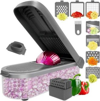 OEM Picadora De Verduras Con Recipiente - Utensilio De Cocina - Cortadora De Alimentos - Preparaci&oacute;n De Comidas - Base Antideslizante