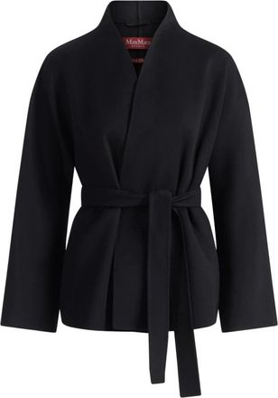 Max Mara Jassen, Dames, Zwart, M, Wol, Mstforte Vestjas