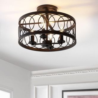 Jonathan Y Designs Sylvain 15.5 Metal LED Semi-Flush Mount