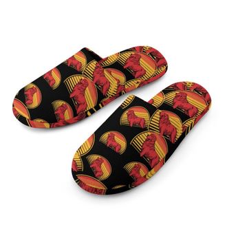 Generic Vintage Caucasian Shepherd Dog Mens Cozy Memory Foam Slippers Warm Cotton House Shoes Comfy Slipper for Indoor Outdoor