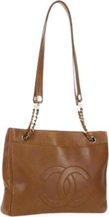 Chanel Pre-owned Tote Bags, female, Brown, Size: ONE SIZE Pre-owned Vintage Caviar Skin Tote Bag