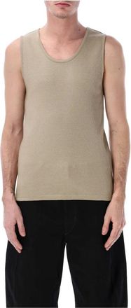 Christophe Lemaire Rib Tank Top - Heren - Tops zonder mouwen - Groen - M - Katoen - Tops