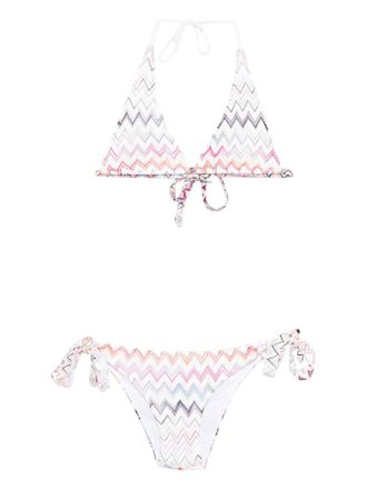 Missoni zigzag-motif bikini set - women - Viscose/Polyester/Polyamide/Elastane - 40 - White