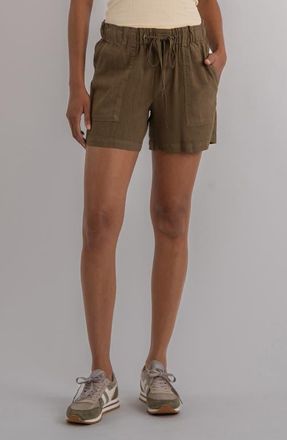 Kut from the Kloth Katana Drawstring Linen Blend Shorts in Forest at Nordstrom, Size X-Small