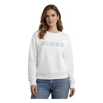 Guess Sweatshirts, female, White, Size: XS Crew Neck Sweatshirt