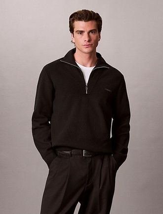 Calvin Klein Jersey De Punto Suave Con Cremallera De Un Cuarto