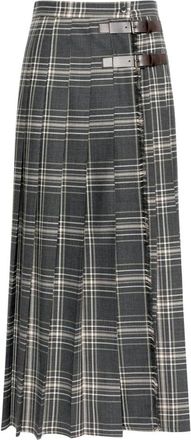 Max Mara Lange wikkelrok - Dames - Maxi Rokken - Veelkleurig - XS - Wol - Rokken
