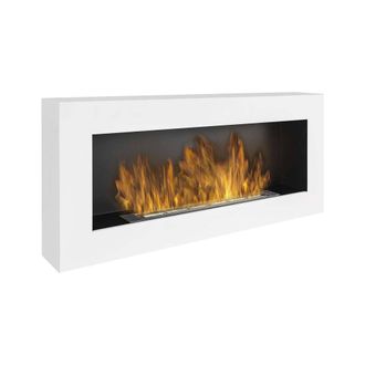 Dmora Chimenea De Bioetanol Dstankovi, Chimenea Ecol&oacute;gica, Hogar Sin Humo, Calefactor De Etanol, Made In Italy, 12x90 H40 Cm, Blanco - Dmora