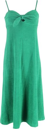 Zimmermann Zimmerman Teddy Tie-Front Midi Dress in Green Cotton
