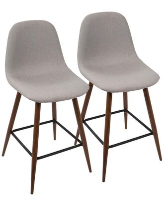 LumiSource Set Of 2 Pebble Counter Stools