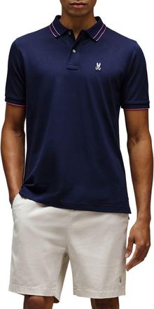 Psycho Bunny Rex Performance Piqu&eacute; Polo in Evening Blue at Nordstrom, Size 4