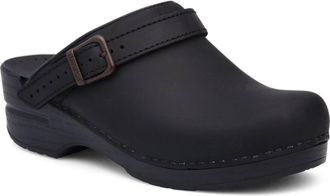Dansko Womens Ingrid Open Back Clogs In Oiled Black