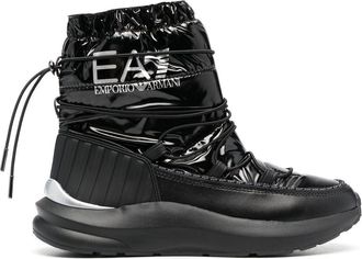 Emporio Armani logo-print quilted snow boots - unisex - Rubber/Rubber/Fabric/Polyamide - 6.5 - Black