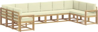 vidaXL Conjunto De Sof&aacute;s De Exterior 10 Uds. Blanco Y Crema Vidaxl