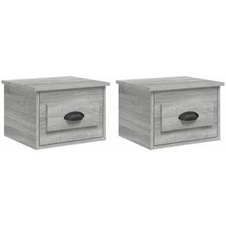 vidaXL Vidaxl - Wall-mounted Bedside Cabinets 2 pcs Grey Sonoma 41.5x36x28cm