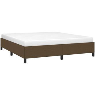 vidaXL Cama Sin Colch&oacute;n De Tela Marr&oacute;n Oscuro 180x200 Cm Vidaxl