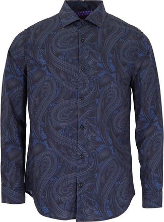Lords of Harlech Norman Button-Up Shirt in Paisley Badalona Smoke at Nordstrom, Size Xx-Large