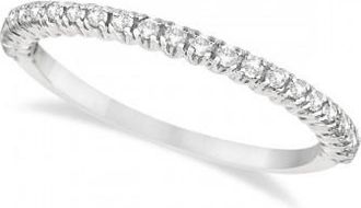 Allurez Half-Eternity Pave-Set Diamond Stacking Ring 14k White Gold (0.25ct)