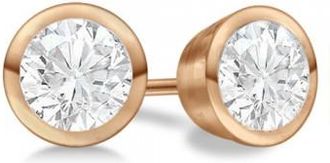 Allurez 0.33ct. Bezel Set Lab Diamond Stud Earrings 14kt Rose Gold (F-G, VS1)