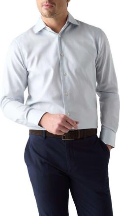 Robert Talbott Reynolds Double Twill Contemporary Fit Shirt in Aqua at Nordstrom, Size 16.535