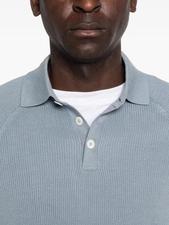 Brunello Cucinelli Mens Ribbed Long-Sleeve Polo Shirt Ss26 M