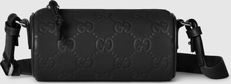 Gucci Edge Mini Cylinder Bag, Black, Rubber