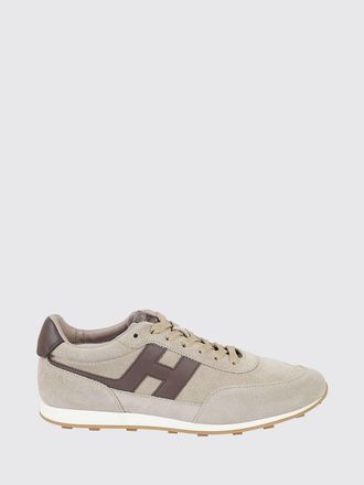 Hogan H699 Leather and Suede Sneakers with Contrast Logo and Serrated Sole