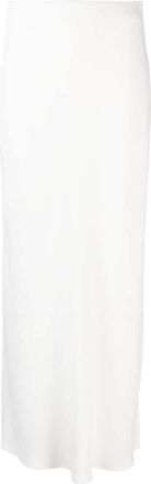 Brunello Cucinelli White Side-slit Skirt