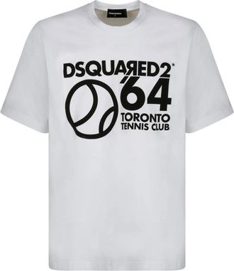 Dsquared2 Tennis Club T-Shirt Wit Katoen - Heren - T-shirts - Wit - 2XL - Katoen - Tops