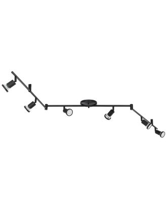 Eglo Eglo Tremendo 6 Light Fixed Track Light With Black Finish & Black Adjustable Lamp Heads