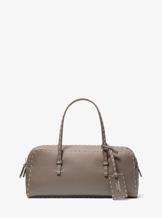 Michael Kors Roberta Hand-Stitched Pebbled Leather Satchel