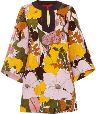 La DoubleJ Bohemian Bow Sleeve Kaftan Jurk - Dames - Tunieken - Veelkleurig - L - Katoen - Overhemden