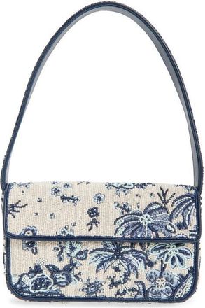 Staud Tommy Beaded Shoulder Bag in Blue Palm at Nordstrom